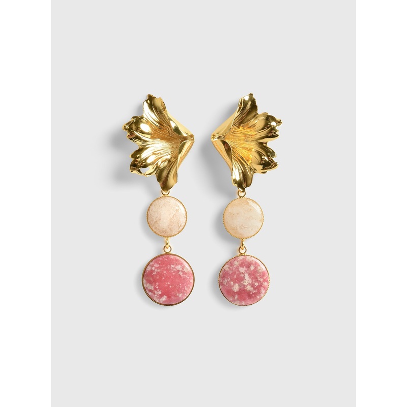 Destree Sonia Petunia Double Pearl Bicolor Drop Earrings