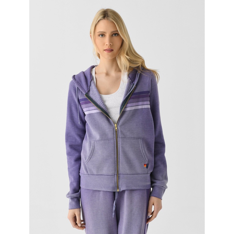 Aviator Nation Women’s 5 Stripe Zip Hoodie