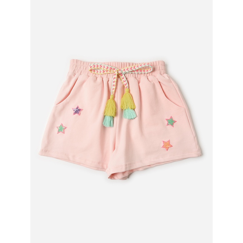 Hannah Banana Girls’ Star Patches + Tassel Tie Short