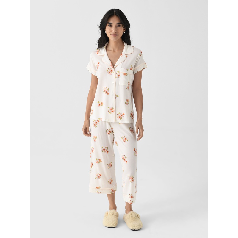 Eberjey Women’s Gisele Printed Crop Pajama Set