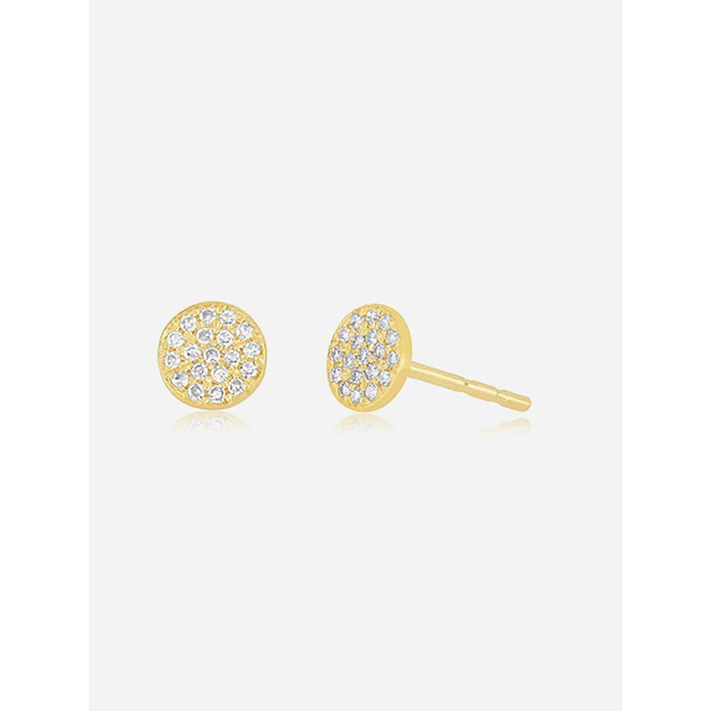EF Collection Diamond Mini Disc Stud Earrings