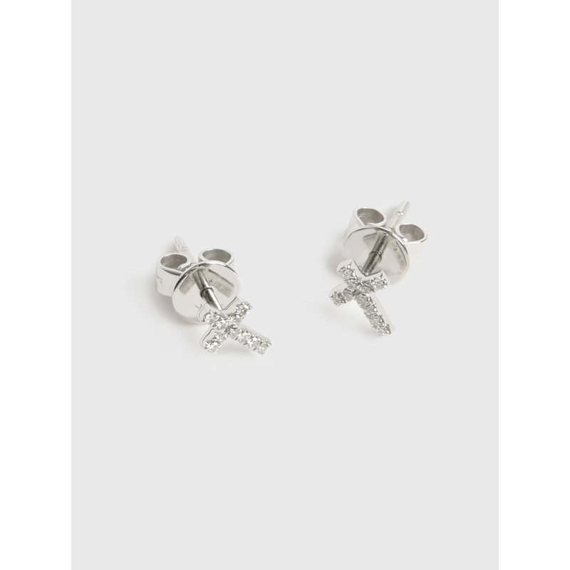 Francie B. Diamond Cross Stud Earrings