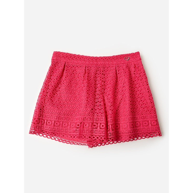 Mayoral Girls’ Guipure Skort|4|FUCHSIA