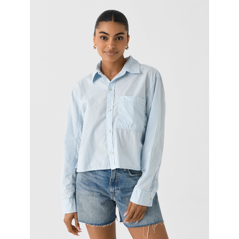 AMO Women’s Ruth Crop Shirt|XS|S|M|L|BLUE BIRD
