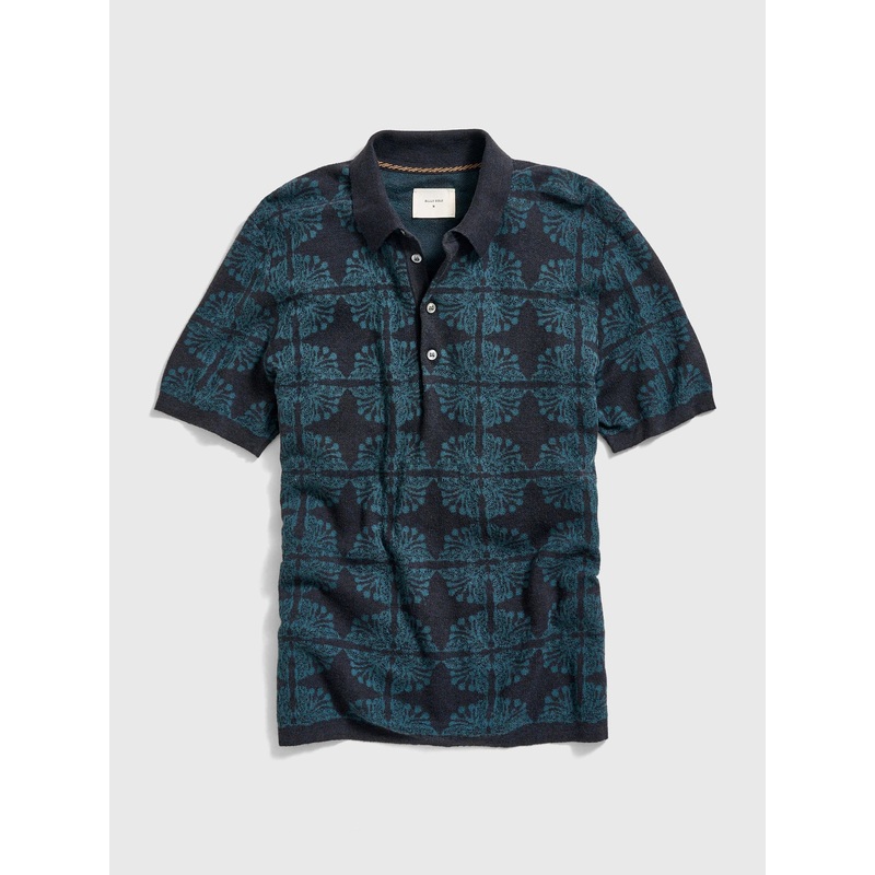 Billy Reid Men’s Tile Jacquard Sweater Polo