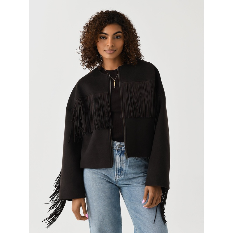 Frame Women’s Mix Suede Fringe Coat