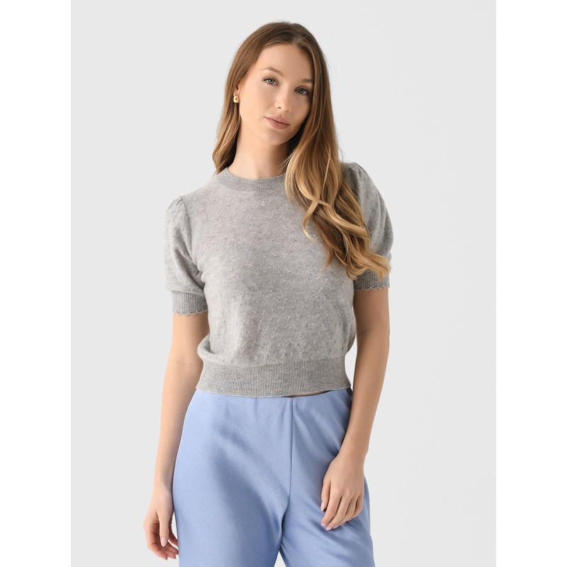 Frame Women’s Pointelle Puff Sleeve Sweater