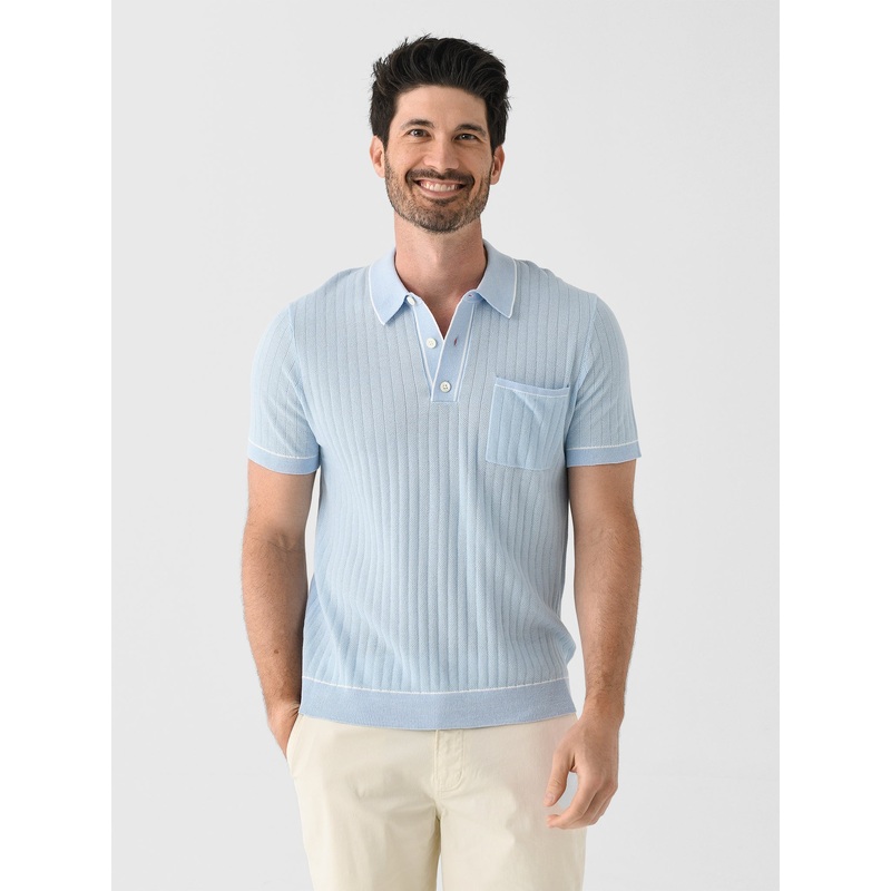 Rails Men’s Hardy Polo Shirt|S|M|L|XL|XXL|LIGHT BLUE MELANGE
