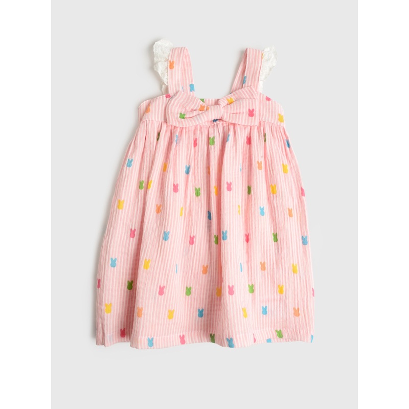 Rufflebutts Girls’ Cotton Gauze Flutter Bow Woven Dress