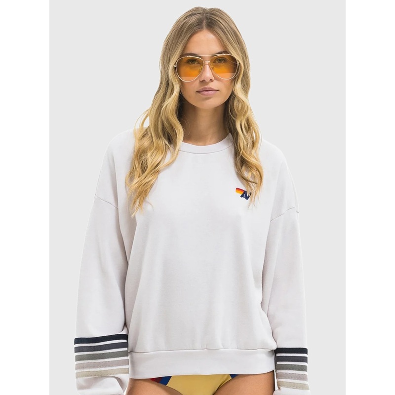 Aviator Nation Women’s Rugby Stitch 2 Relaxed Crew Sweatshirt