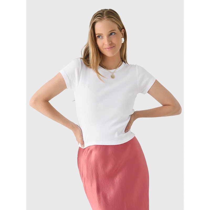 AMO Women’s Baby Tee|XS|S|M|L|WHITE