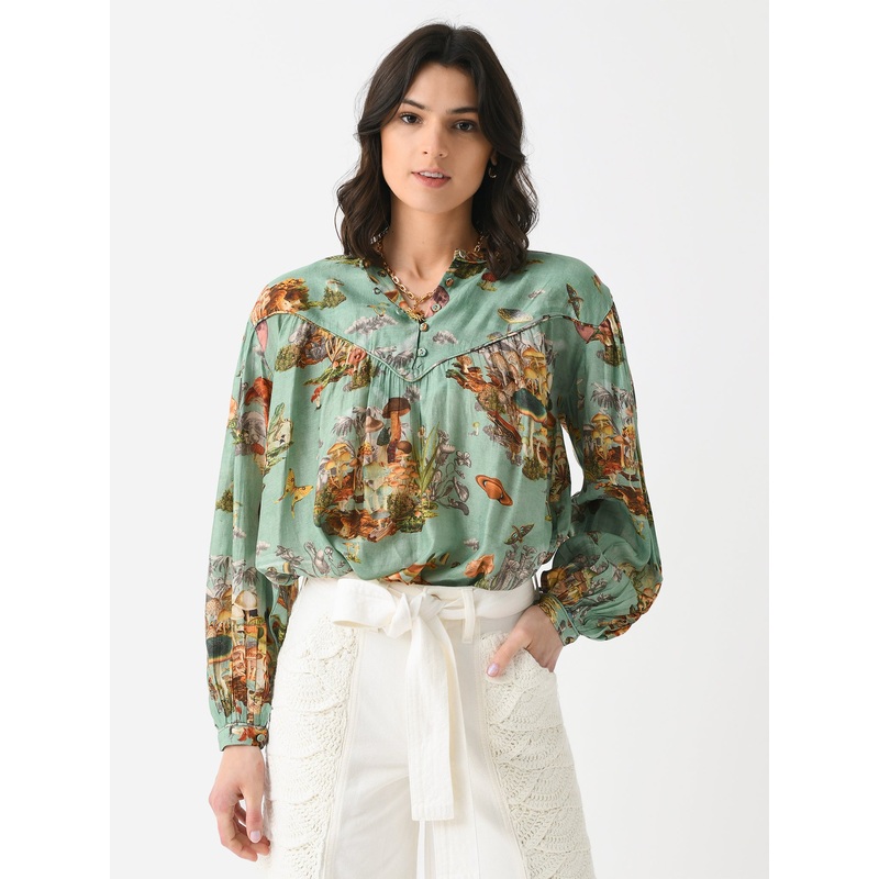 Chufy Women’s Iris Blouse|S|MAGIK MUSHROOM MINT