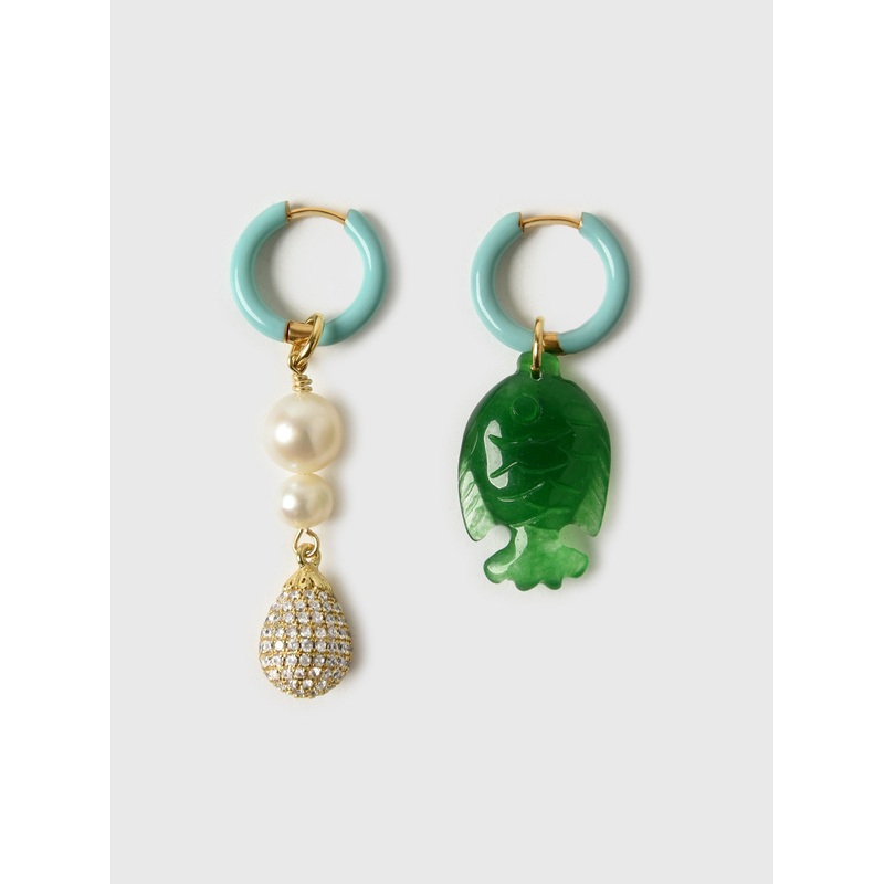 Notte Good Luck Fish Pearl Earrings