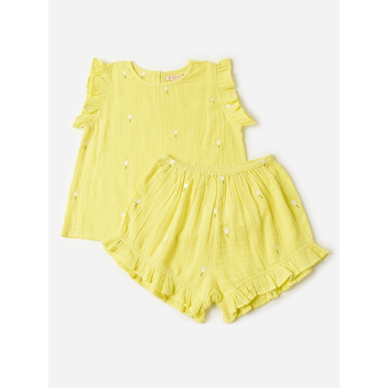 Pink Chicken Girls’ Roey Set|10Y|TULIP EMBROIDERY