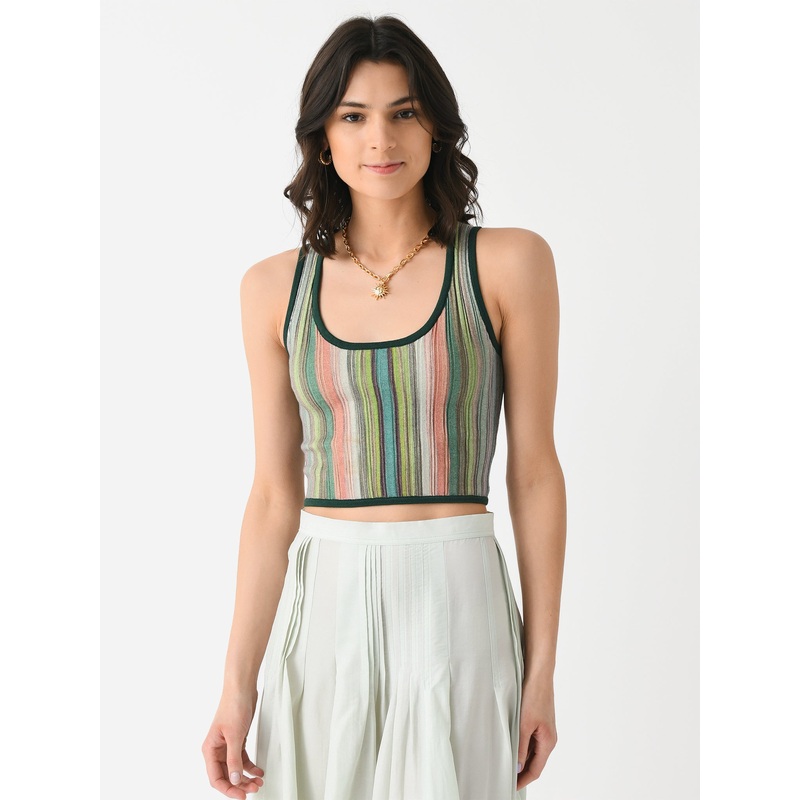 Chufy Women’s Pecan Knit Top|S|M|L|PALM DYE STRIPES GREEN