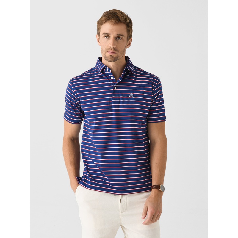 Rhoback Men’s The Old Glory Stripe Performance Polo