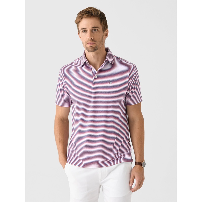 Rhoback Men’s The Spacious Skies Heather Stripe Performance Polo