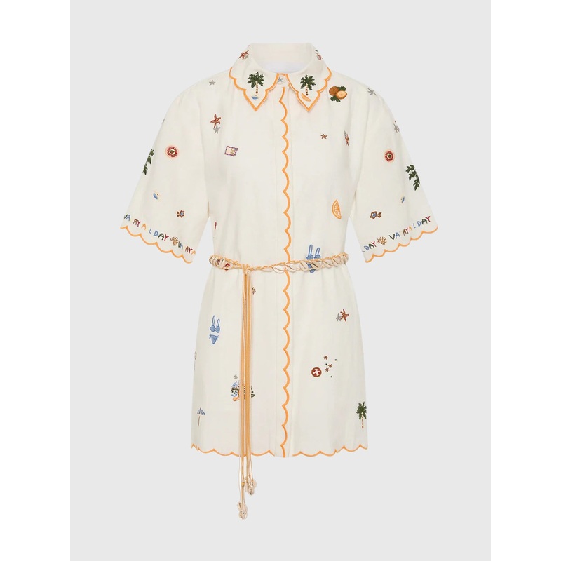 Antipodean Women’s Vacay All Day Scallop Edge Shirtdress
