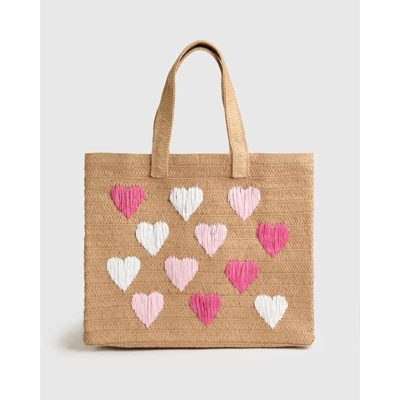 BTB Be Mine Tote|O/S|PINK|SAND/FUCHSIA