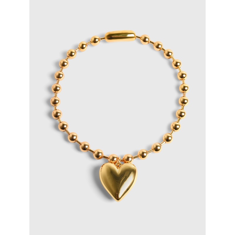 Timeless Pearly Bead Chain Heart Necklace