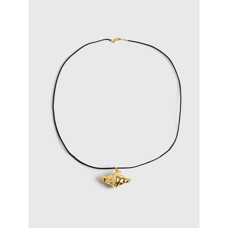 Timeless Pearly Croissant Cord Necklace