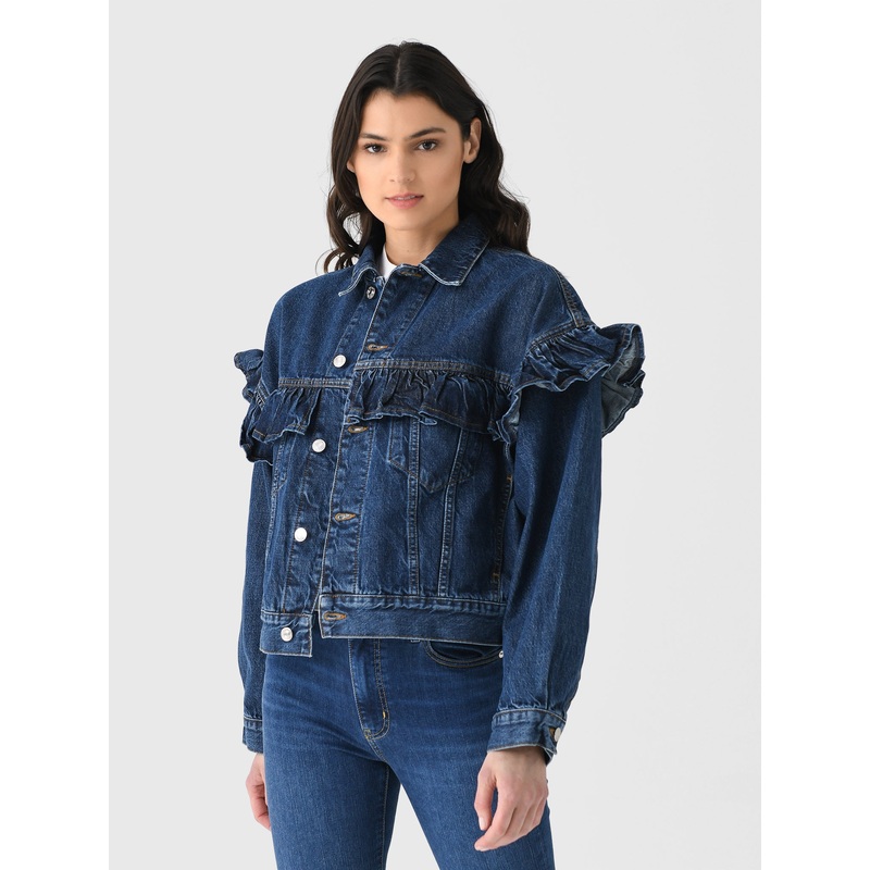 Frame Women’s The Ruffle Denim Jacket