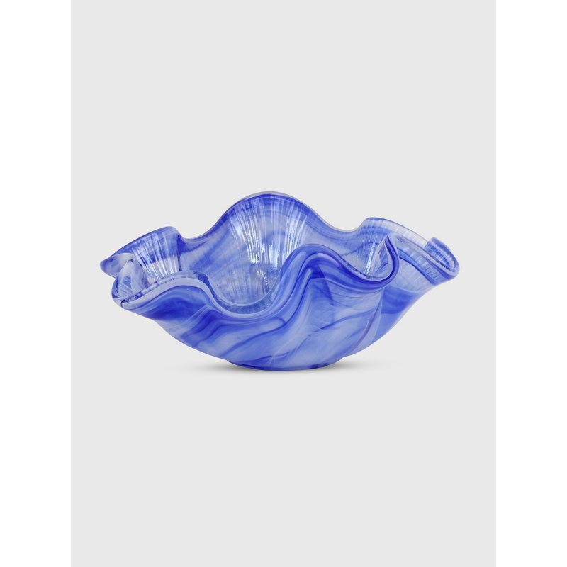 Vietri Onda Glass Ruffled Round Bowl