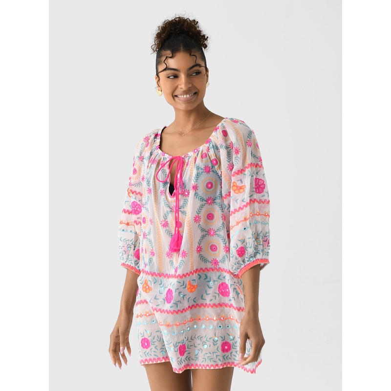 Juliet Dunn Women’s Boho Printed Cover-Up