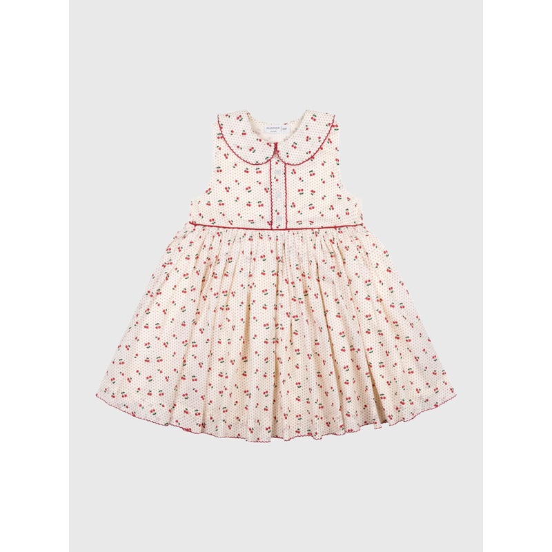 Minnow Girls’ Summer Cherries Round Collar Dress