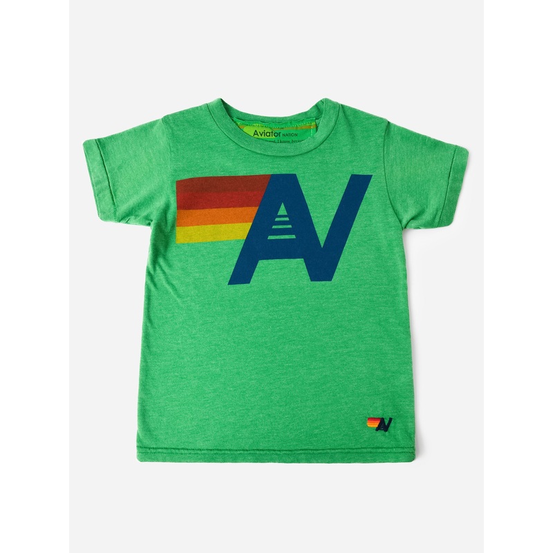 Aviator Nation Kids’ Logo Tee|2|4|6|8|10|12|14|HEATHER GREY|NEON BLUE|NEON PINK|ORANGE|WHITE