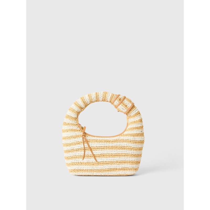 BTB Maeve Striped Hobo Bag|O/S|NATURAL WHITE
