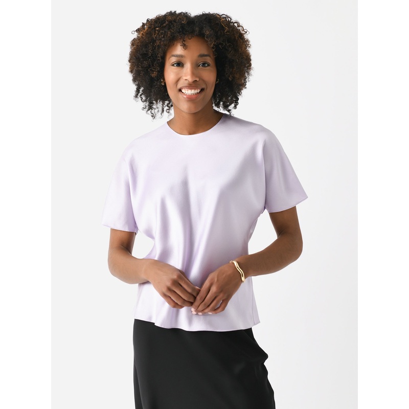 Vince Women’s Silk Satin Bias T-Shirt