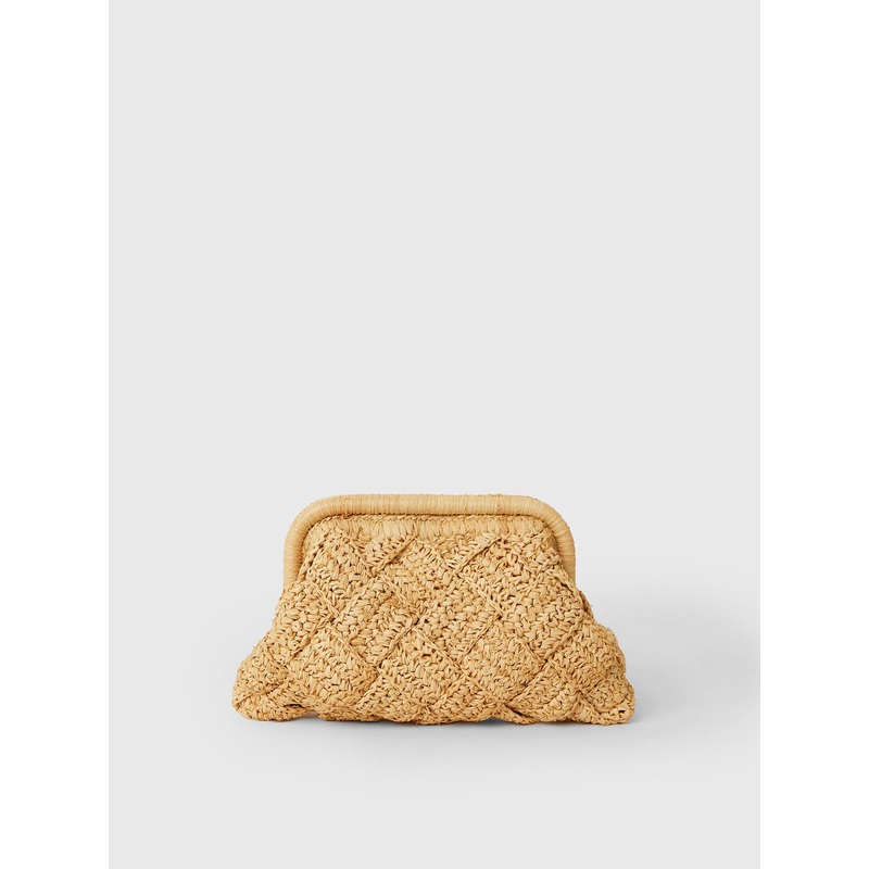 BTB Gigi Frame Clutch|O/S|NATURAL|RED