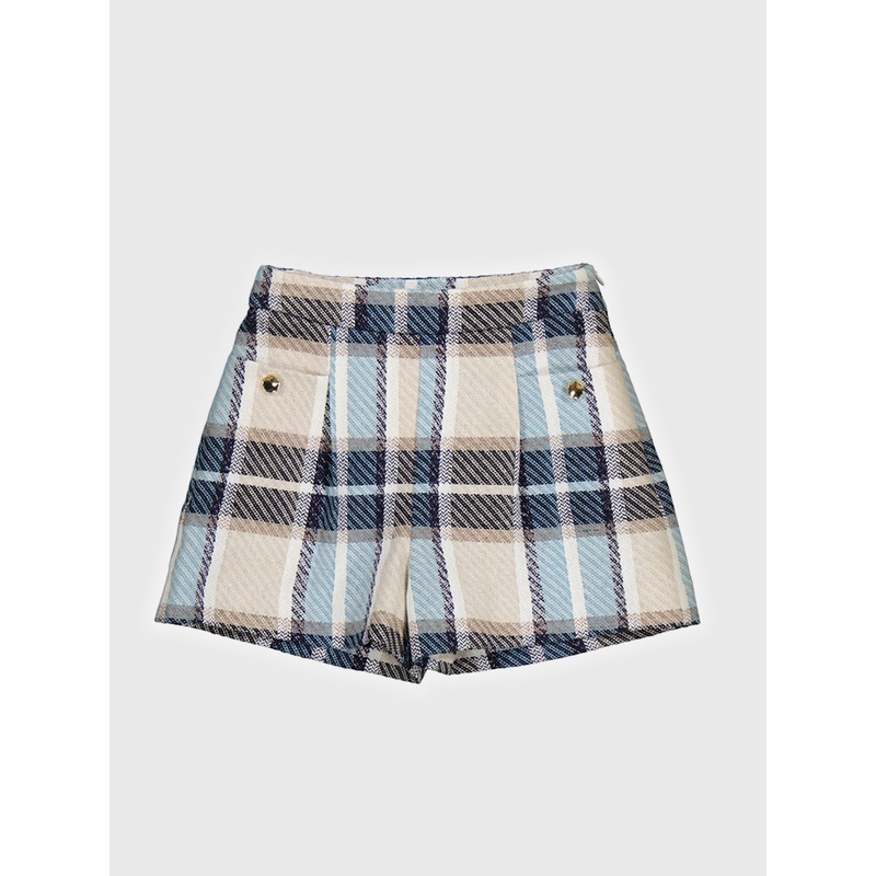 Mayoral Girls’ Plaid Short|3|4|5|6|7|8|9|NAVY
