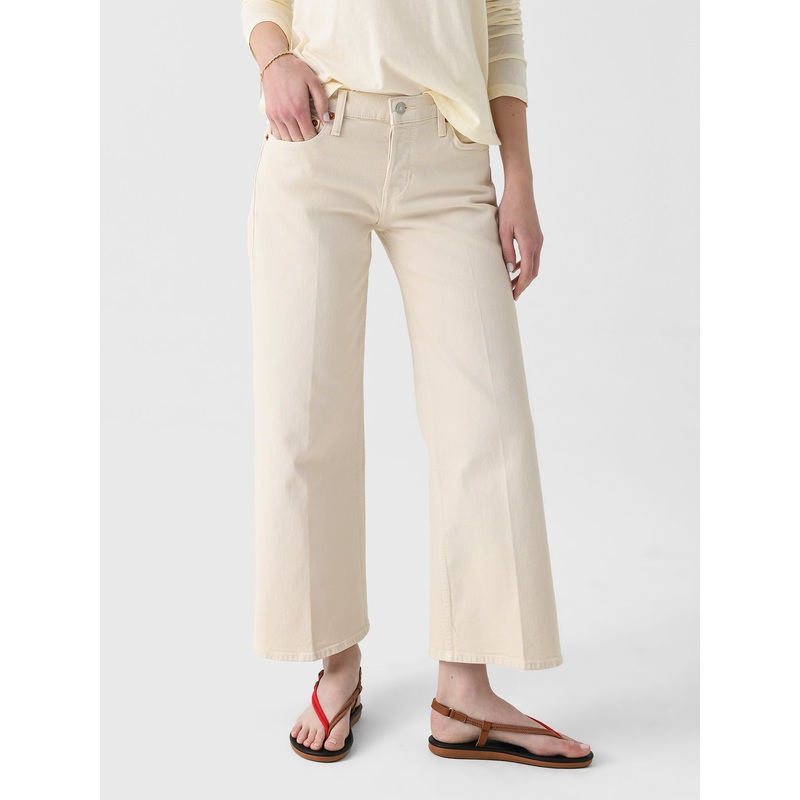 Re/Done Women’s Mid Rise Wide Leg Crop Jean