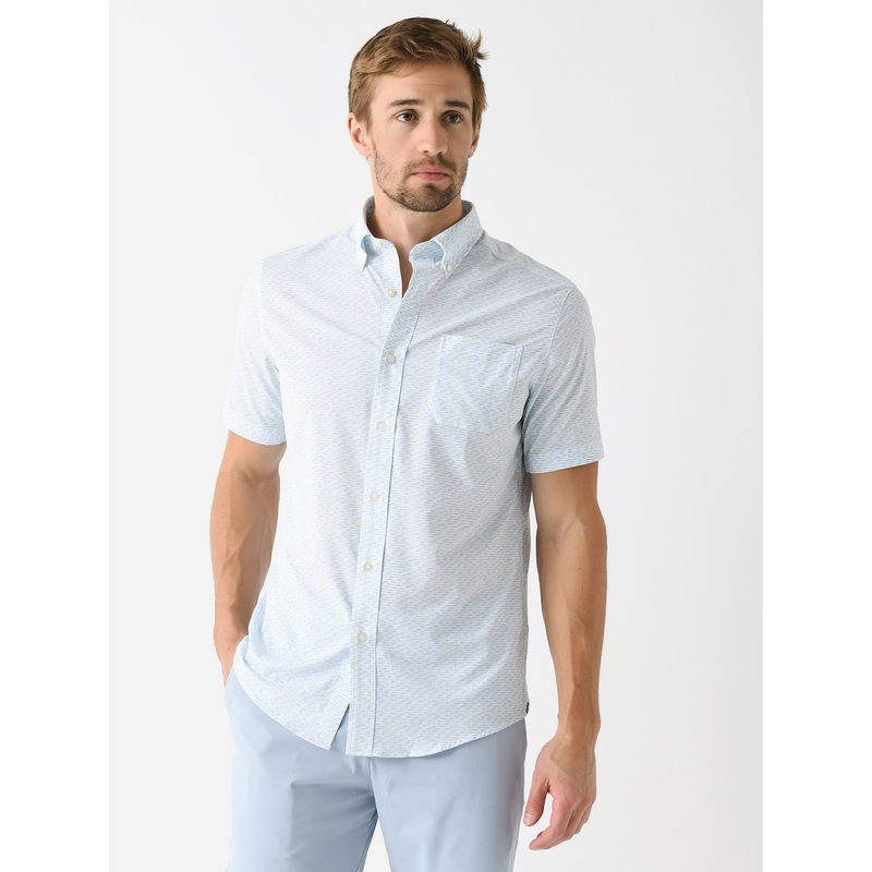 Southern Tide Men’s Brrr Intercoastal Casual Water Short Sleeve Sport Shirt