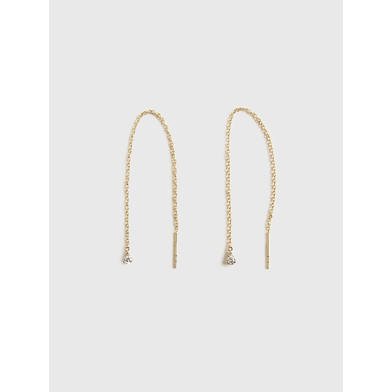 Stone And Strand Perfect Pear Diamond Threader Earrings