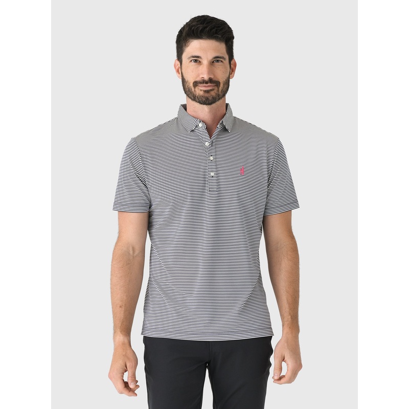Johnnie-O Men’s Dru Striped Jersey Performance Polo
