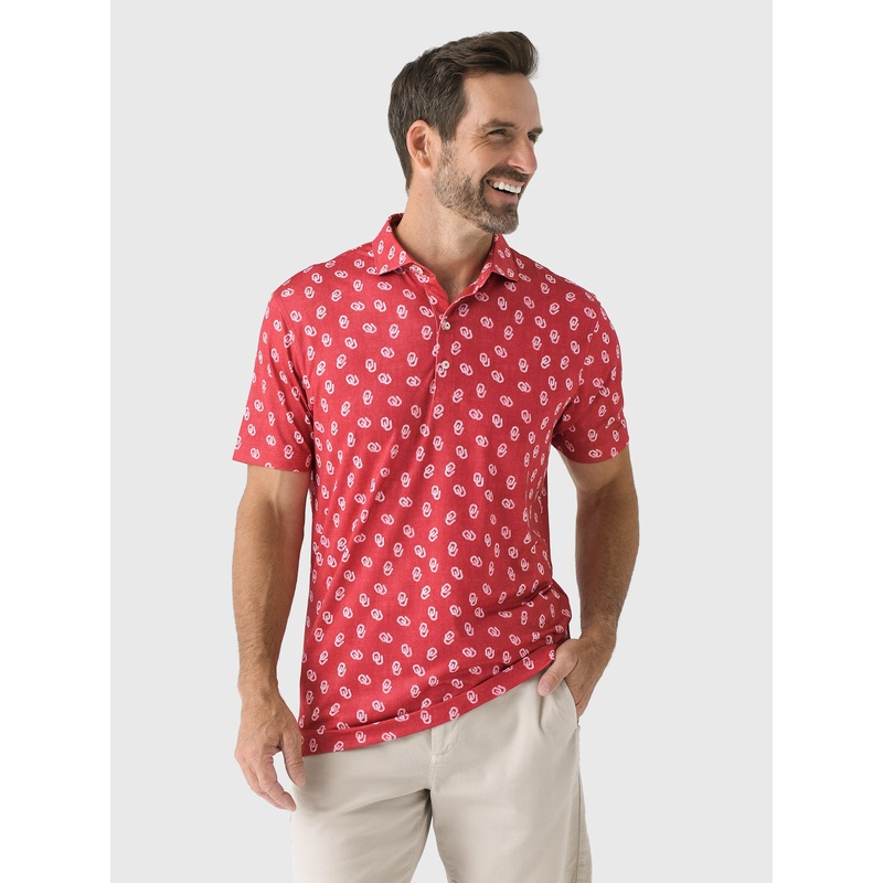 Johnnie-O Men’s University of Oklahoma Stadium Exeter Printed Jersey Performance Polo