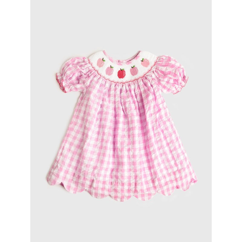 Poppy Kids Co Girls’ Pink Apple Dress