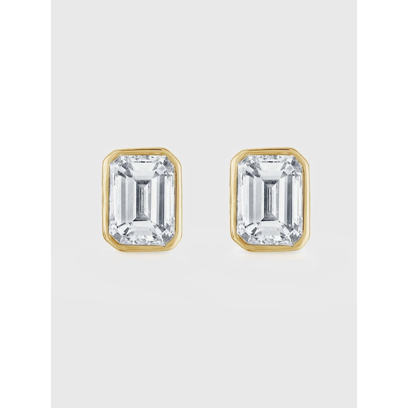 Shashi Emerald Baguette Stud Earrings