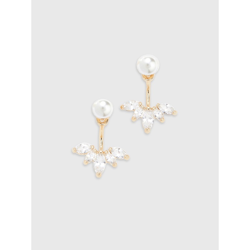 Shashi Marquise Pearl Ear Jacket Earrings