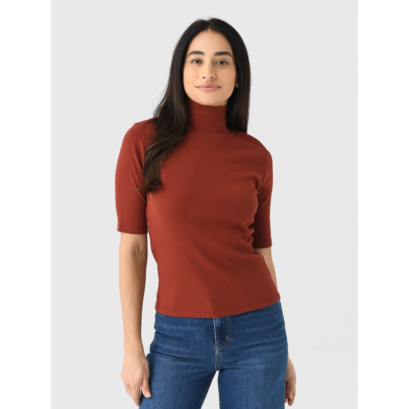 Vince Women’s Elbow-Sleeve Turtleneck Top