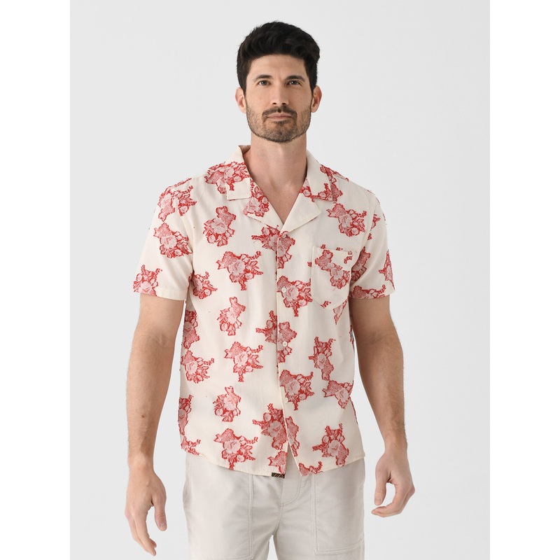 Billy Reid Men’s Short Sleeve Floral Jacquard Shirt