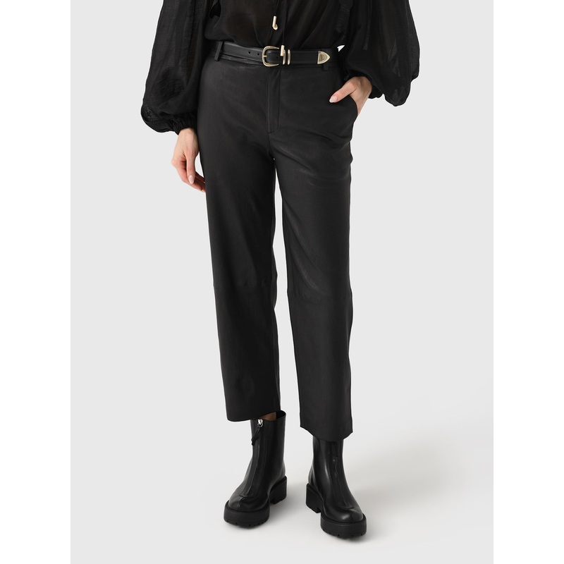 SPRWMN Women’s Leather Cropped Baggy Trouser