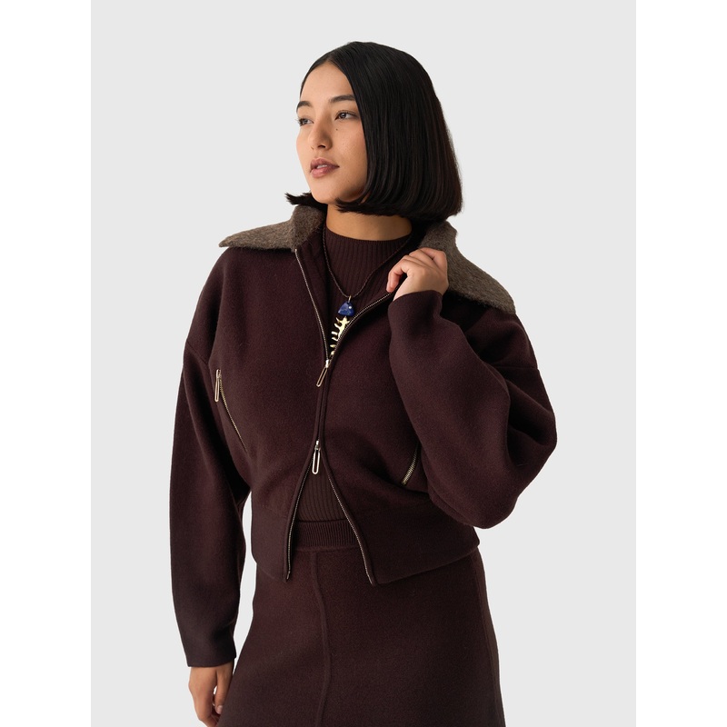 CLEA Women’s Dakota Boiled Wool Bomber Jacket