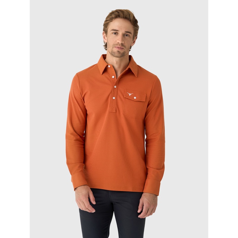 Criquet Men’s University of Texas Long Sleeve Players Polo