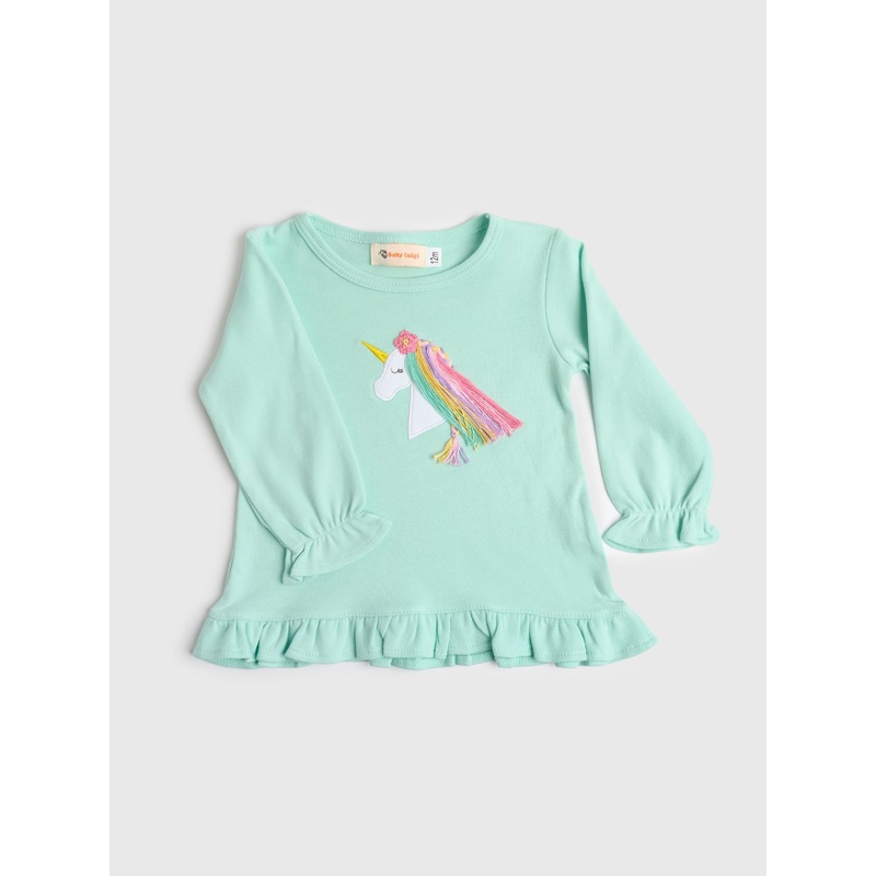 Luigi Girls’ Unicorn Long Sleeve Swing Top