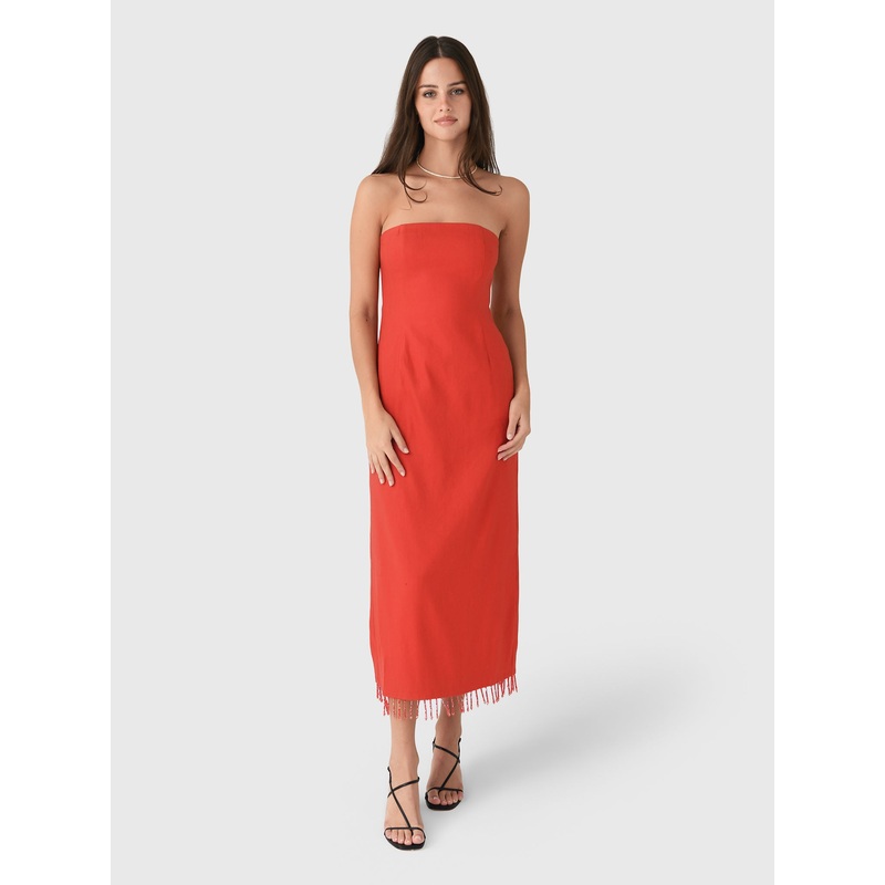 Third Form Women’s Flame Linen Strapless Dress