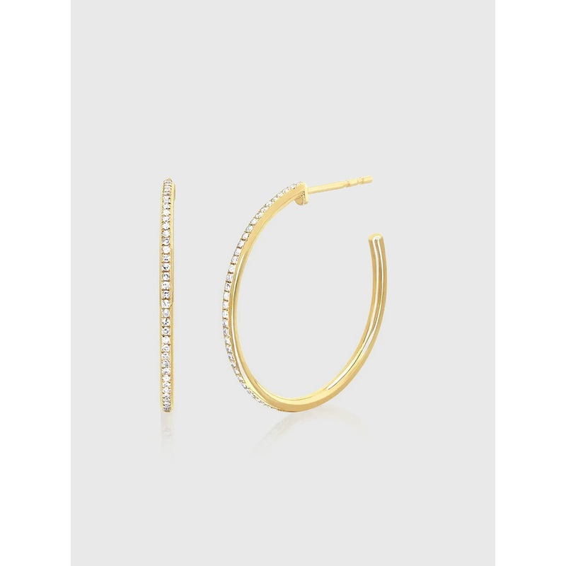 EF Collection Diamond Essential Hoop Earrings